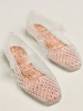 Coconuts by Matisse Clear Jelly Mary Jane Flats with Blush Insole